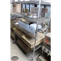 5-TIER CHROME WIRE RACK ON CASTORS 48"X18"X68"