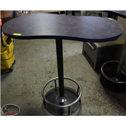 BLENDED BLUE VENEER BAR-HEIGHT TABLE W/ FOOTREST