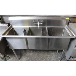 3-WELL S/S COMMERCIAL SINK W/ FAUCET