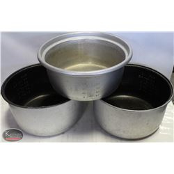 BAILIFF SEIZURE GROUP OF 3 RICE COOKER INSERTS