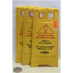 BAILIFF SEIZURE 3 YELLOW PLASTIC WET FLOOR