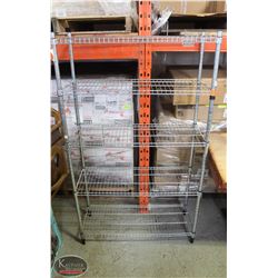 BAILIFF SEIZURE 3' CHROME-WIRE STORAGE RACK-5 TIER