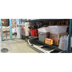 BAILIFF SEIZURE SHELF CONTENTS: TOTE W/ LIDS &