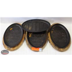 BAILIFF SEIZURE 4 CAST IRON OVAL PLATES 10" X 6"