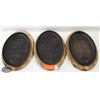 Image 1 : BAILIFF SEIZURE 3 CAST IRON OVAL PLATES 10" X 6"