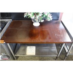 BAILIFF SEIZURE 4' PREP-TABLE FRAME W/ WOOD TOP