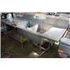 Image 1 : LARGE STAINLESS STEEL 2-WELL SINK W/ FAUCET & 2