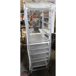12-TIER BAKERS RACK W/ 7 BUN PANS & CLEAR PLASTIC