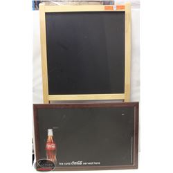 BAILIFF SEIZURE GROUP OF 2 BLACK CHALKBOARD AD