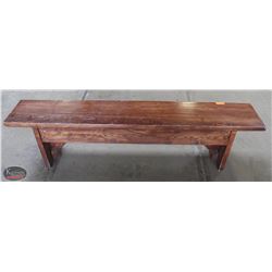 BAILIFF SEIZURE 6' STAINED WOOD BENCH SEAT
