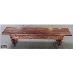 BAILIFF SEIZURE 6' STAINED WOOD BENCH SEAT