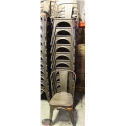 BAILIFF SEIZURE GROUP OF 11 STACKING WOOD & METAL