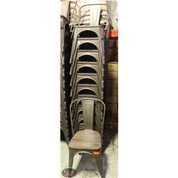 BAILIFF SEIZURE GROUP OF 11 STACKING WOOD & METAL