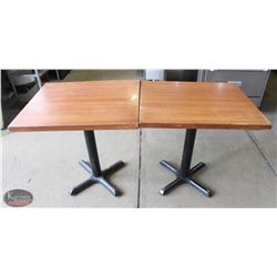 BAILIFF SEIZURE: LOT OF 2 WOOD TOP DINING TABLES