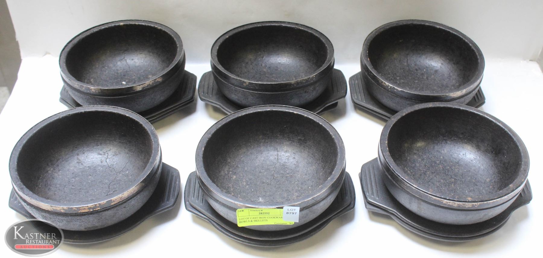 LOT OF CAST IRON COOKWARE, BOWLS & SKILLETS