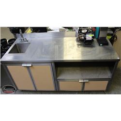 STAINLESS STEEL CABINET W/ BUILT-IN SINK W/ FAUCET