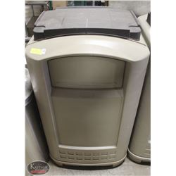 BEIGE RUBBERMAID COMMERCIAL RECTANGULAR TRASH CAN