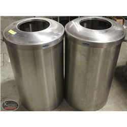 LOT OF 2 ROUND FROST STAINLESS STEEL TRASH CANS