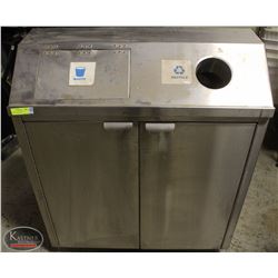 3' S/S WASTEBIN W/ RECYCLE DEPOSIT & 2 INTERNAL