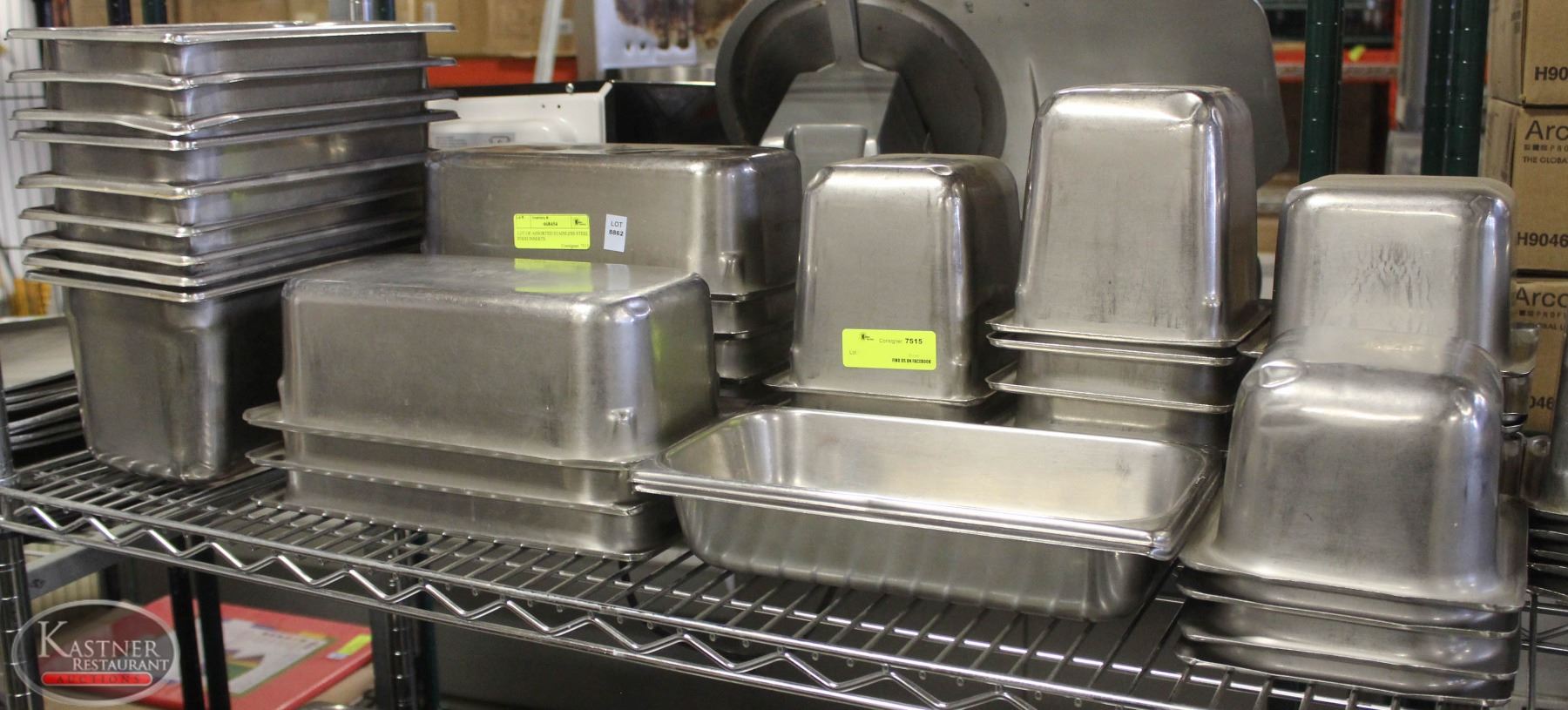 LOT OF ASSORTED STAINLESS STEEL FOOD INSERTS