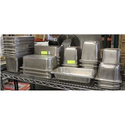 LOT OF ASSORTED STAINLESS STEEL FOOD INSERTS