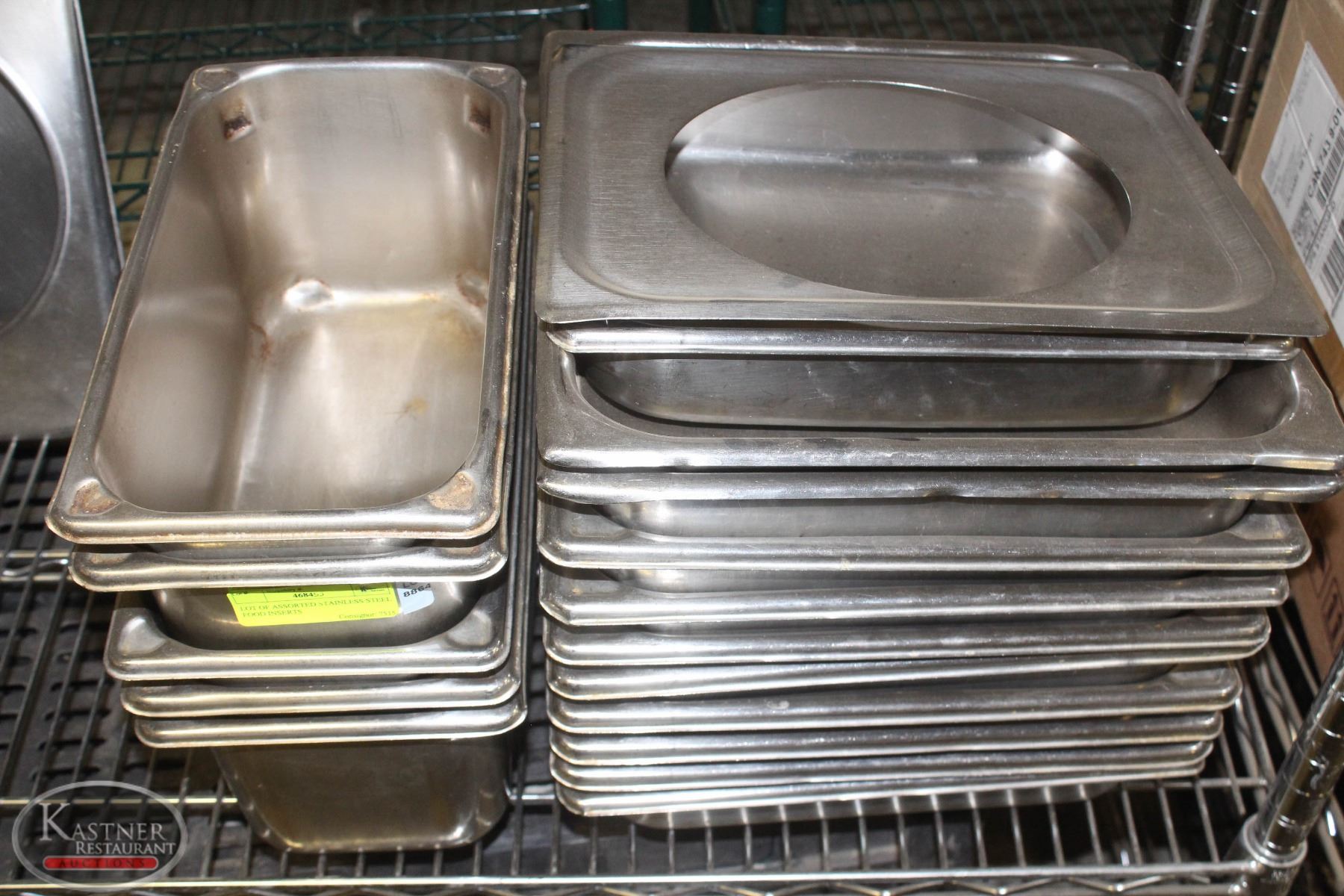 LOT OF ASSORTED STAINLESS STEEL FOOD INSERTS