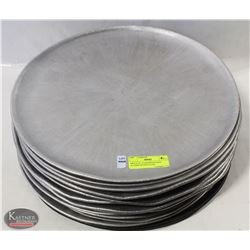 GROUP OF 18 ASSORTED SIZES ALUMINUM PIZZA PANS