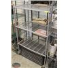Image 1 : 3.5' GREY-WIRE STORAGE RACK ON CASTORS- 3 TIER