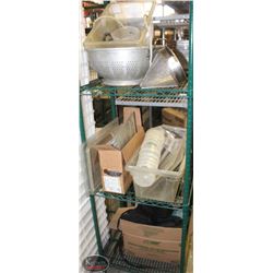 SHELF CONTENTS INCLUDING: 5G RUBBERMAID POLY-TUBS