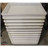 Image 1 : LOT OF 13 DOUGH BINS W/ DOLLY 16" X 24" X 2-3/4"