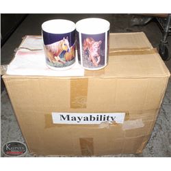 CASE OF 36 GRAPHIC 16OZ COFFEE MUGS : ASSORTED