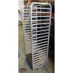 20-TIER ALUMINUM BAKERS RACK ON CASTORS