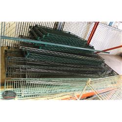 LOT OF ASSORTED GREEN-WIRE STORAGE RACKING
