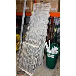 LOT OF WHITE-WIRE WALL MOUNTED STORAGE SHELVING