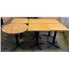 Image 1 : LOT OF 6 WOODEN DINING TABLES W/ EXTRA BASES