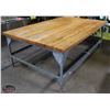Image 2 : LARGE BUTCHER BLOCK TABLE 96"X59.5"X34"