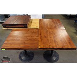 GROUP OF THREE 30" X 30" WOOD-TOP DINING TABLES