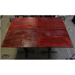 GROUP OF 4 BAR-HEIGHT WOOD-TOP RESTAURANT TABLES