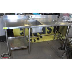 S/S PREP TABLE W/ WASH BASIN & DEPOSIT(DROP-CHUTE)