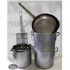 Image 1 : LOT OF 3 ASSORTED SIZE ALUMINUM STOCK POTS W/ 14"