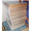 Image 1 : PALLET W/ 39 SQUARE WOODEN TABLETOPS