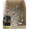 Image 1 : FLAT OF BEER GLASSES & 2 S/S COCKTAIL MIXERS
