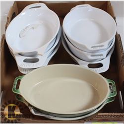 FLAT W/ STAUB CASSEROLE SERVING DISHES
