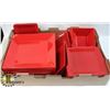 Image 1 : FLAT OF RED SERVING PLATES & 2 BOWLS