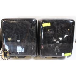 2 TORK MATIC BLACK PAPER TOWEL DISPENSERS