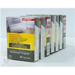 7 PACKS 25 MACDONALD ORG. CIGARETTES KING SIZE.