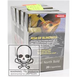 5 PACKS OF 20 CAMEL NORTH BOLD.  CIGARETTES KING.