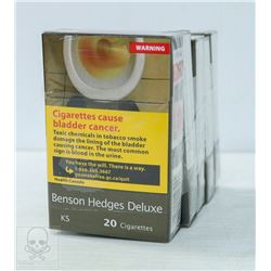 5 PACKS OF 20 BENSON HEDGES DELUX CIGARETTES KING.