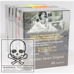 6 PACKS OF 25 NUMBER 7 SPECIAL CIGARETTES KING.