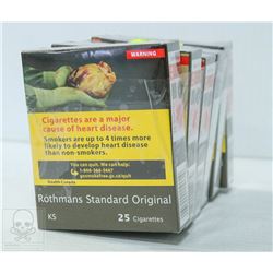 6 PACKS OF 25 ROTHMAN STANDARD ORGINAL CIGARETTES